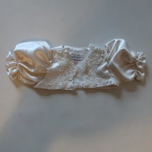 NWOT Baby Girls Piccolo Bacio Ivory Satin Pearl Christening Bolero Jacket S